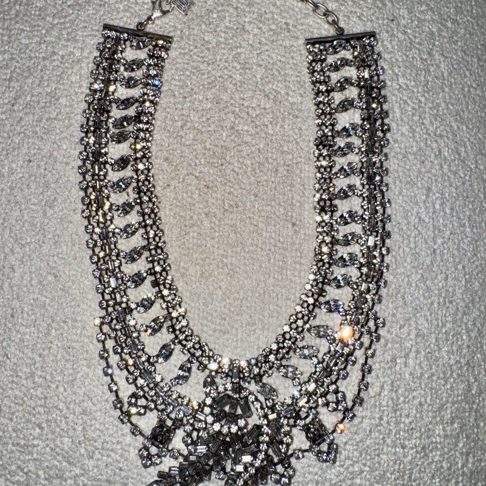 DANNIJO LILA Silver Layered Statement Necklace